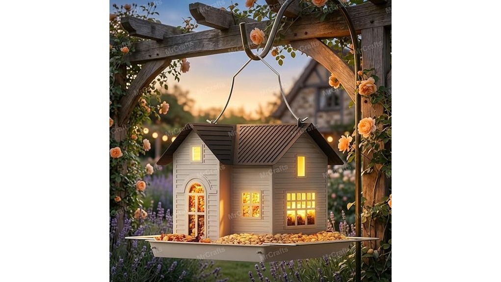 solar powered decorative bird feeder