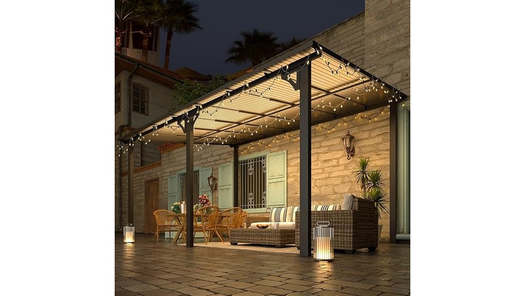 spacious backyard gazebo with netting