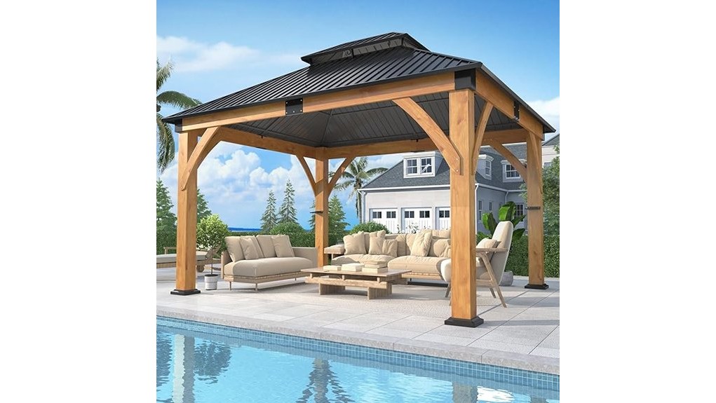 spacious cedar like outdoor gazebo