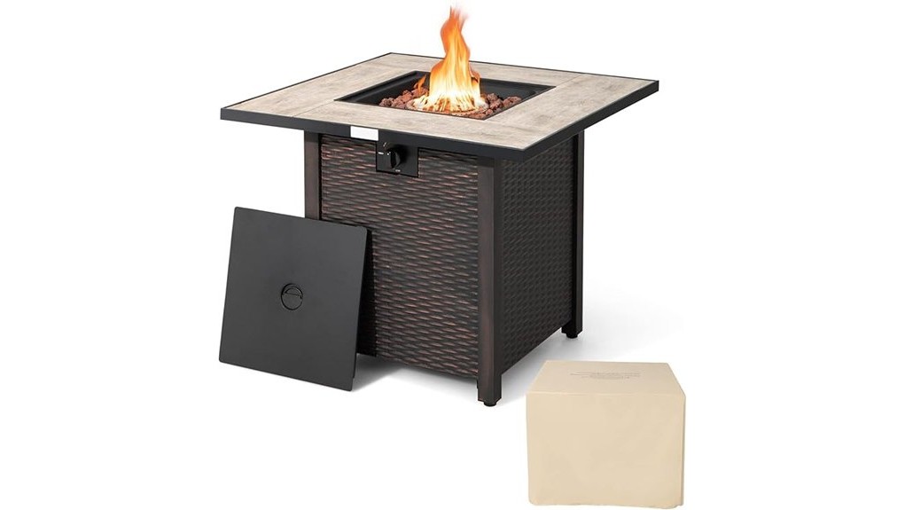 tangkula 30 inch propane firepit