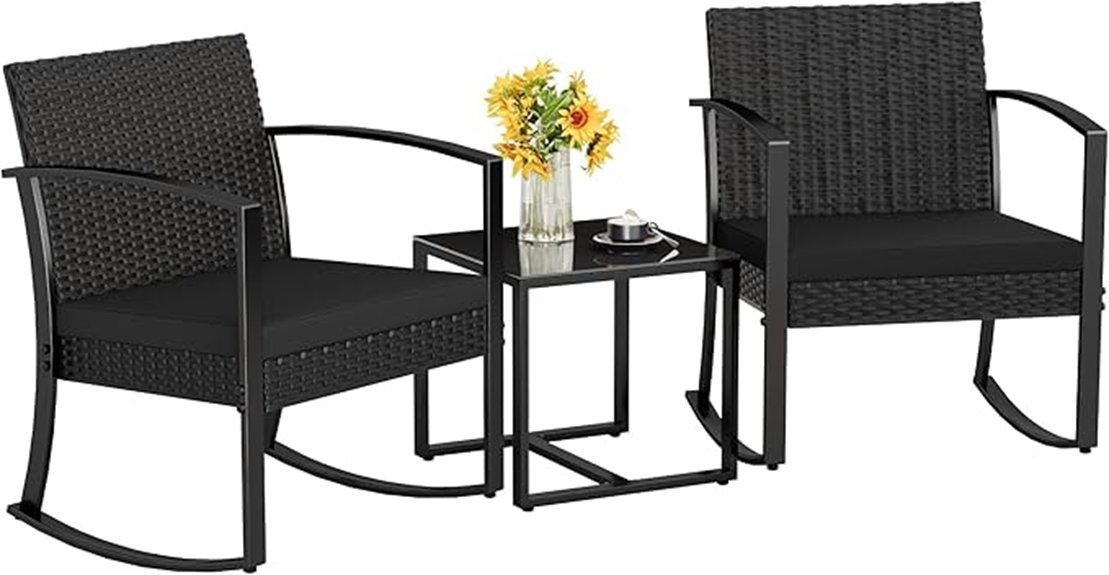 three piece resin patio set