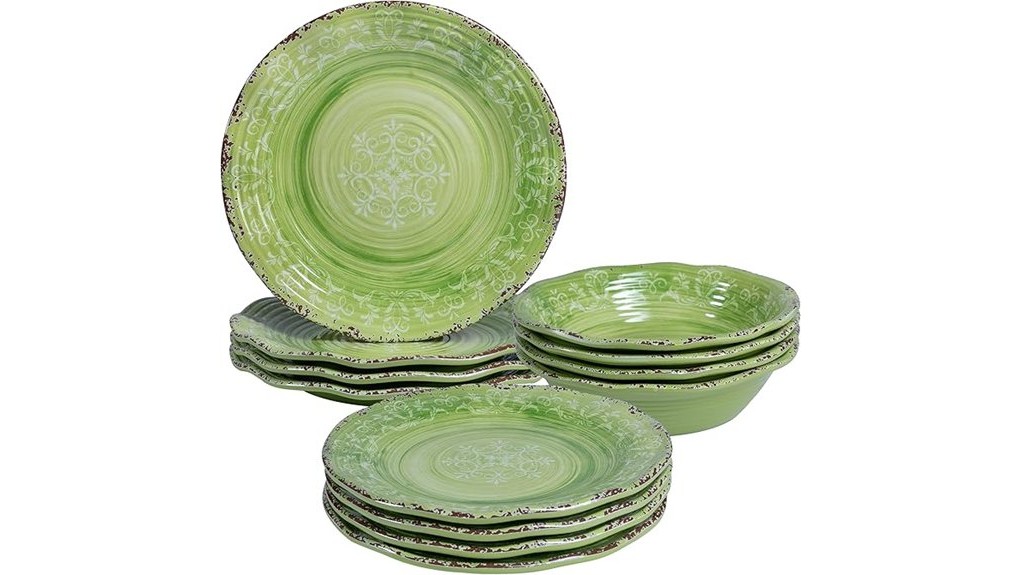 unbreakable melamine dinnerware set
