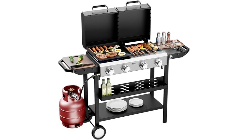versatile dual surface outdoor cooker