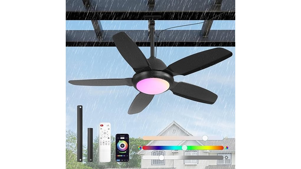 waterproof rgb outdoor ceiling fan