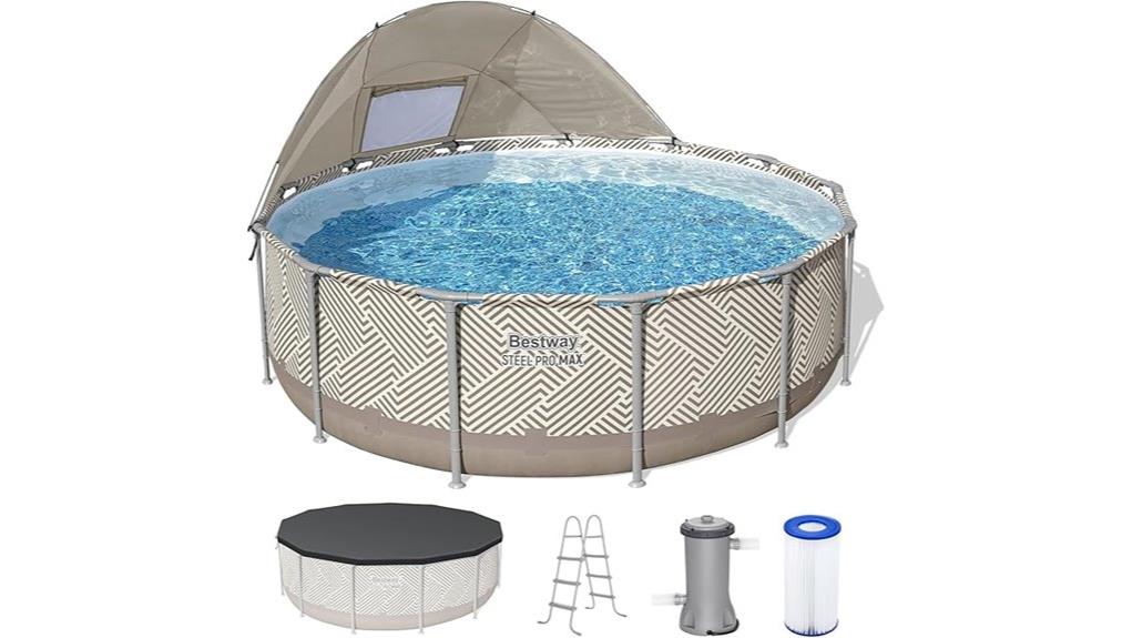 13 foot steel framed pool