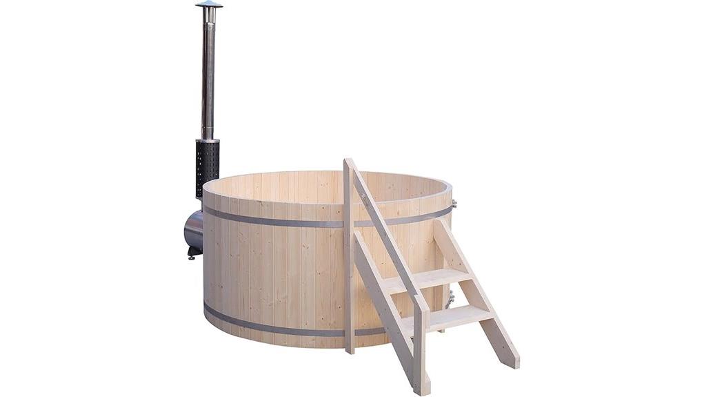 wood fired aleko wooden hot tub